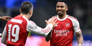 Gabriel Jesus foi o destaque do Arsenal na vitória sobre a Inter de Milão