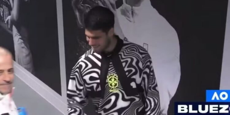 Alcaraz e o agasalho da Seleção Brasileira