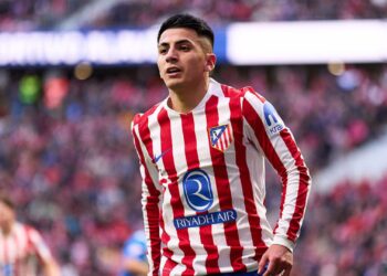 Thiago Almada durante jogo do Atlético de Madrid