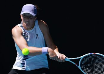 Iga Swiatek durante semifinal do Australian Open