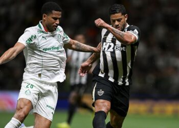 Lance do jogo entre Atlético-MG e Palmeiras pelo Brasileirão