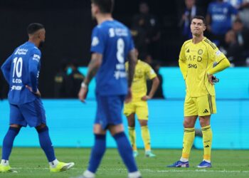 Cristiano Ronaldo durante clássico saudita