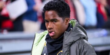 Endrick durante jogo do Real Madrid