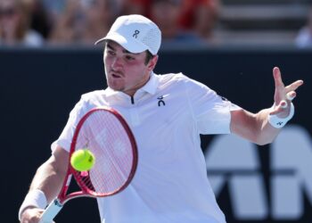 João Fonseca em ação no Australian Open