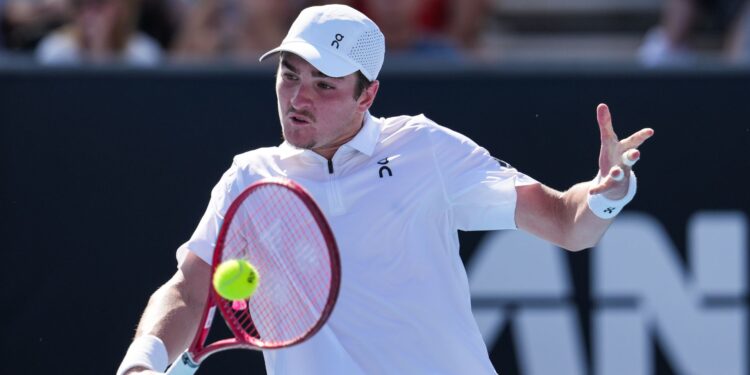 João Fonseca em ação no Australian Open