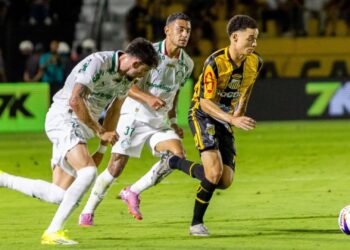 Lance do jogo entre Palmeiras e Novorizontino