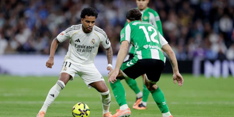 Rodrygo em ação pelo Real Madrid contra o Betis
