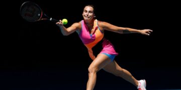 Sabalenka durante atuação no Australian Open