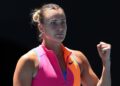 Sabalenka durante partida contra Jovic