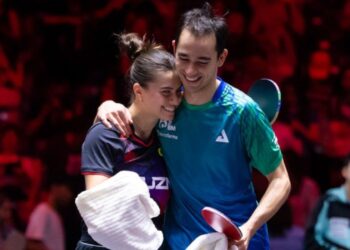 Hugo Calderano valorizou o título ao lado de Bruna Takahashi