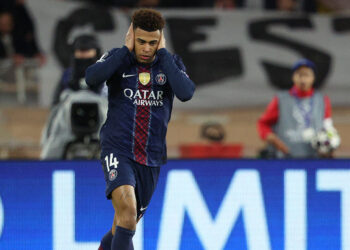 Désiré Doué marcou dois gols na vitória do PSG sobre o Monaco