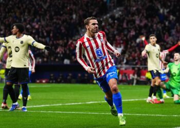 Griezmann comemorando gol do Atlético de Madrid
