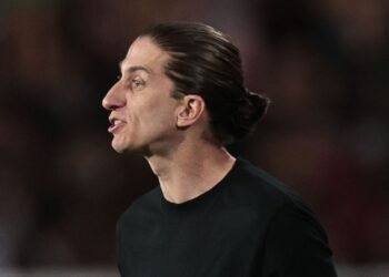 Filipe Luís durante Lanús x Flamengo