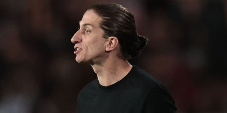 Filipe Luís durante Lanús x Flamengo