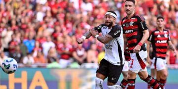 Lance do jogo Flamengo x Corinthians pelo Brasileirão de 2025