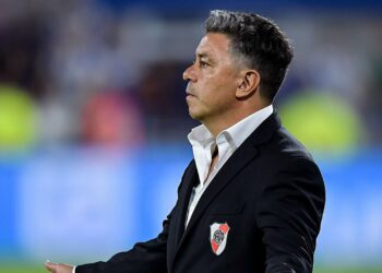 Gallardo durante jogo do River Plate