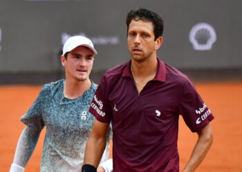 João Fonseca e Marcelo Melo em ação no Rio Open