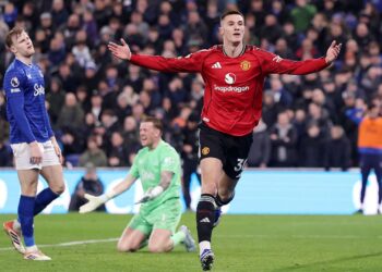 Sesko comemorando gol pelo Manchester United