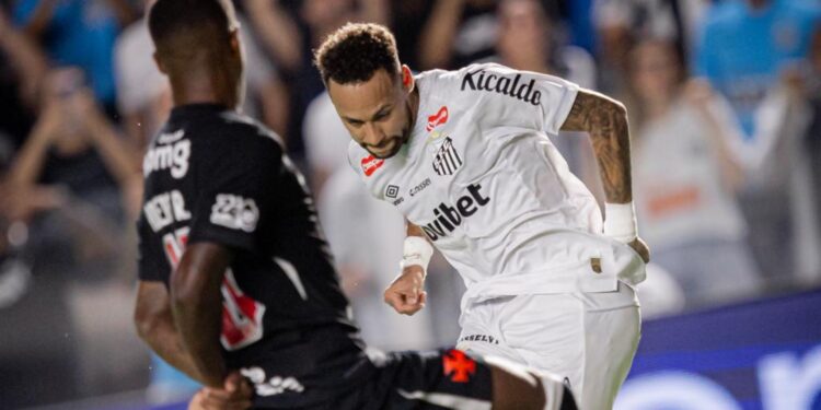 Neymar durante partida contra o Vasco da Gama