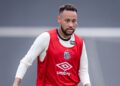 Neymar durante treino do Santos