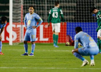 Foto do jogo entre Bolívar e Palmeiras, na altitude, em 2025
