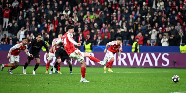 Kai Havertz marcou o gol de empate do Arsenal contra o Bayer Leverkusen