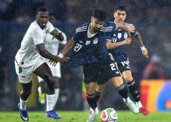 Flaco López em jogo da Argentina