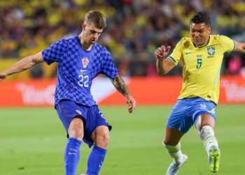 Casemiro em jogo contra a Croácia