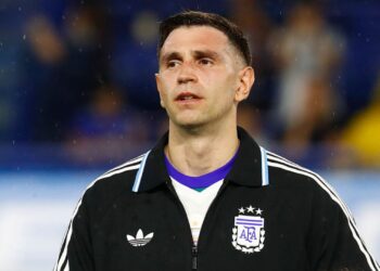 Dibu Martínez em amistoso da seleção argentina