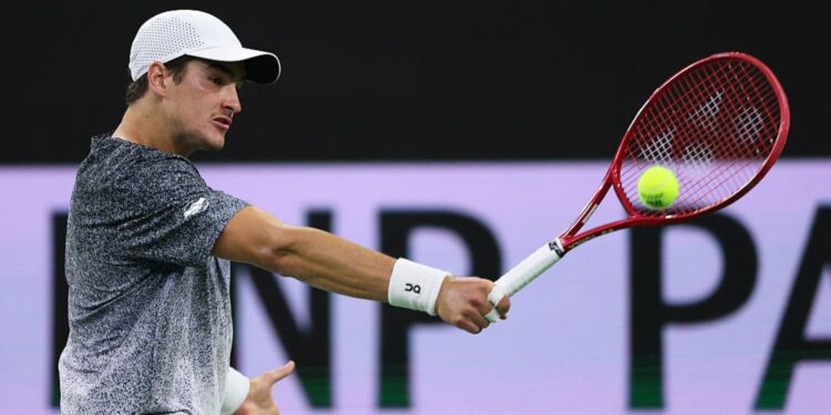 João Fonseca durante partida em Indian Wells