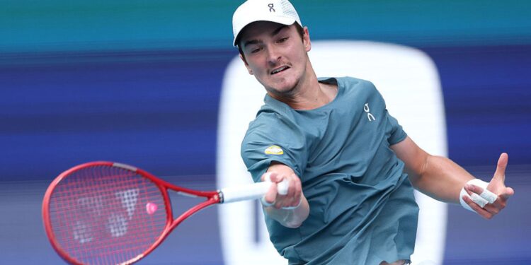 João Fonseca durante participação no Miami Open