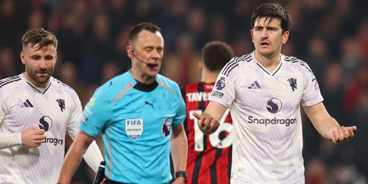 Lance do jogo entre Bournemouth e Manchester United