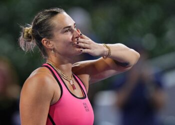 Sabalenka durante participação no Miami Open