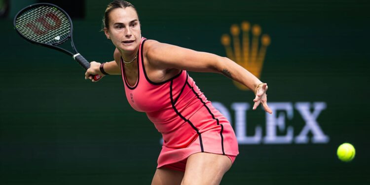 Aryna Sabalenka durante jogo em Indian Wells
