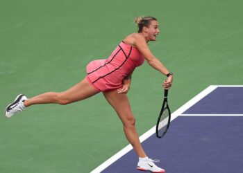 Sabalenka durante semifinal de Indian Wells