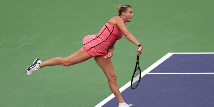 Sabalenka durante semifinal de Indian Wells