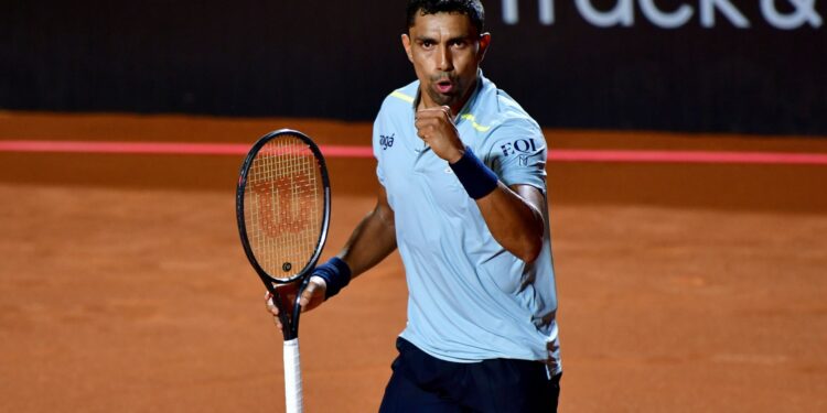 Thiago Monteiro durante atuação no LA Open