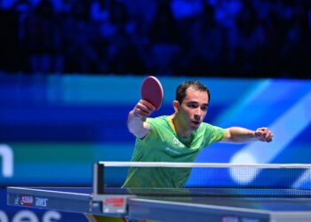 Hugo Calderano ficou com a medalha de bronze na Copa do Mundo de tênis de mesa