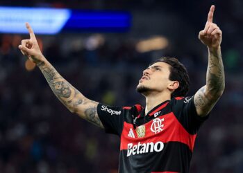 Pedro marcou o primeiro gol do Flamengo na vitória sobre o Santos