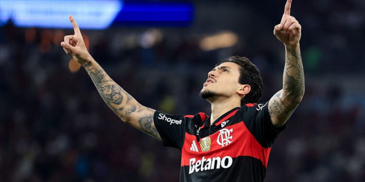 Pedro marcou o primeiro gol do Flamengo na vitória sobre o Santos