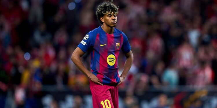amine Yamal foi o alvo das provocações do Atlético de Madri após a eliminação do Barcelona na Champions