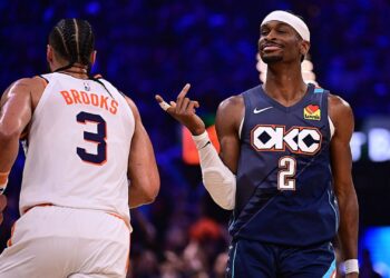 Shai Gilgeous-Alexander foi o cestinha do Thunder na vitória sobre o Suns