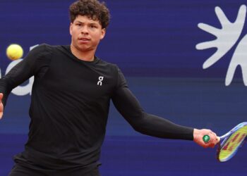 Ben Shelton em ação no ATP de Munique
