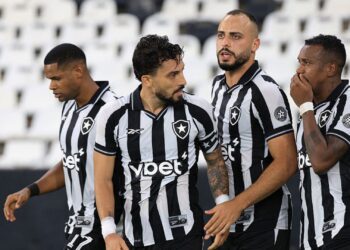 Jogadores do Botafogo comemorando