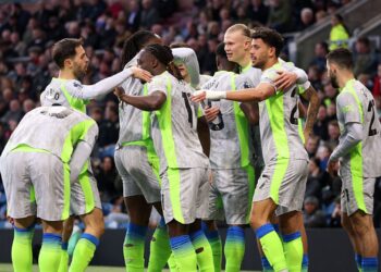 Jogadores do Manchester City comemorando