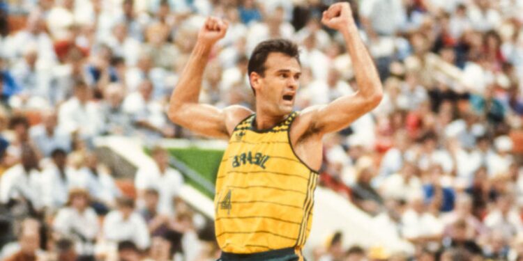 Oscar Schmidt em jogo da Seleção Brasileira