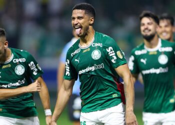 Jogadores do Palmeiras comemorando