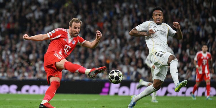 Lance do jogo entre Real Madrid e Bayern de Munique