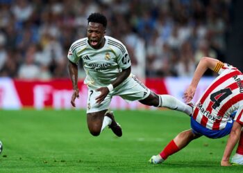 Lance do jogo entre Real Madrid e Girona