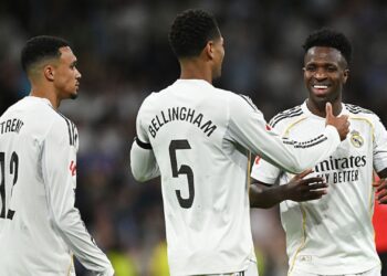 Jogadores do Real Madrid comemorando